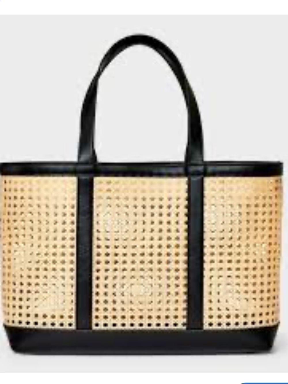 Universal Thread Caning Tote Handbag in Black